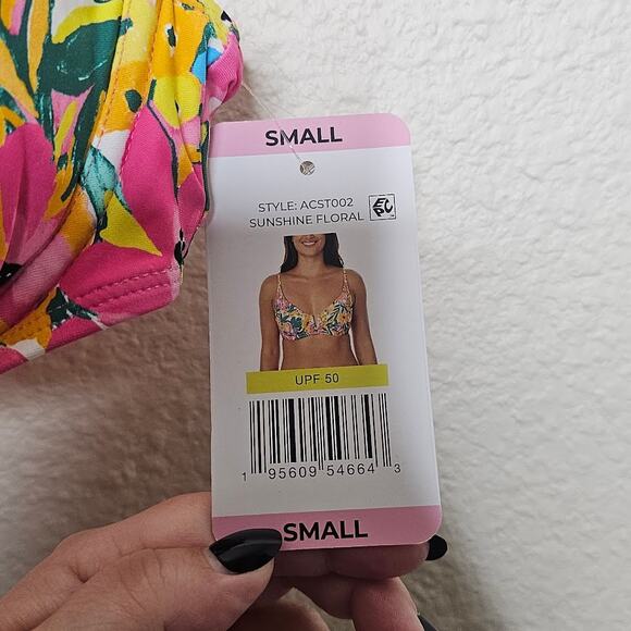 NWT Anne Cole Women's Sunshine Floral Underwire Top Size small V-Wire Bikini Top - Picture 3 of 6